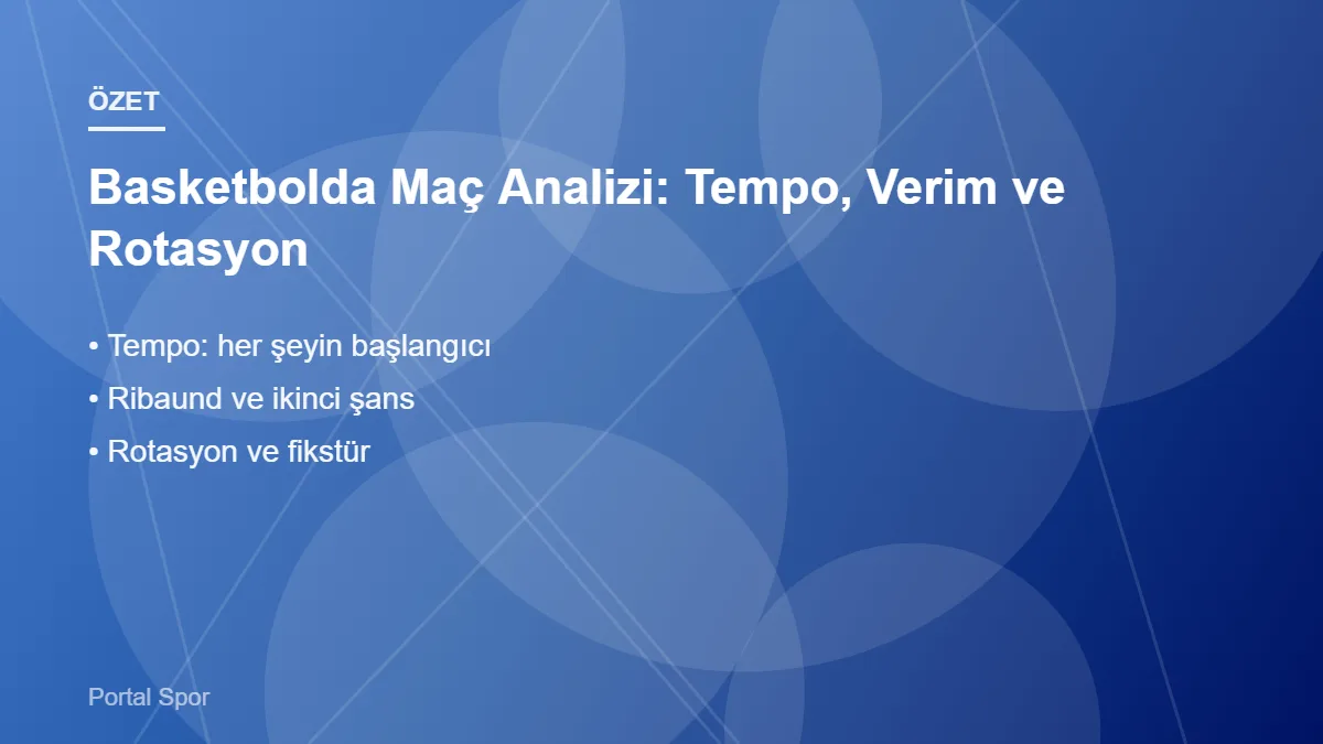 Basketbolda Maç Analizi: Tempo, Verim ve Rotasyon – ana başlıklar